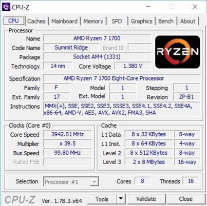 AMD Ryzen 7 1700 - OC