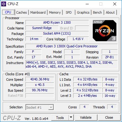 AMD Ryzen 3 1300X - podkręcanie