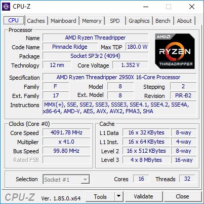 AMD Ryzen Threadripper 2950X - podkręcanie