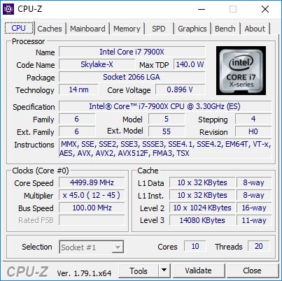 Intel Core i9-7900X - podkręcanie