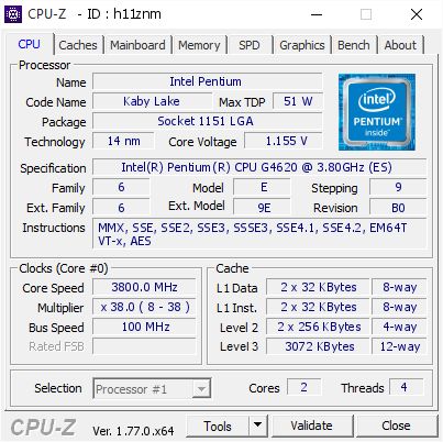 Intel Pentium G4620 - specyfikacja procesora