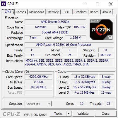 AMD Ryzen 9 3950X - podkręcanie procesora