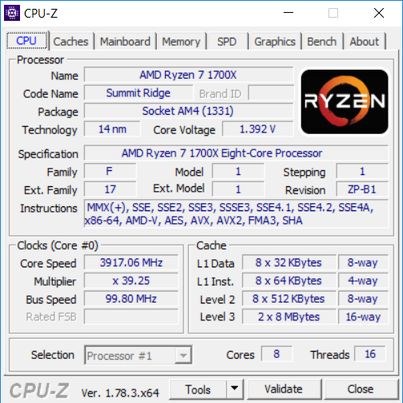 AMD Ryzen 7 1700X - podkręcanie