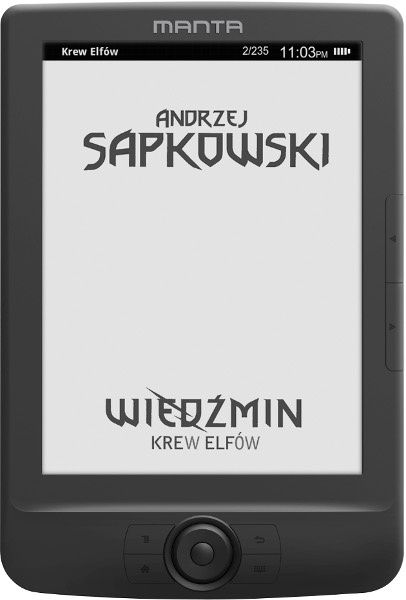 manta ebook 04 czytnik książek cyfrowych wygląd ekran tekst wiedźmin krew effów