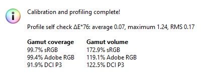 Acer Predator XB323U - pokrycie gamutów