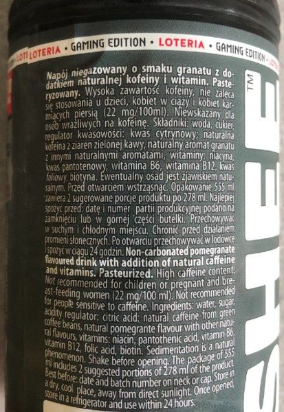 Oshee Wiedźmin - skład i wartość odżywcza