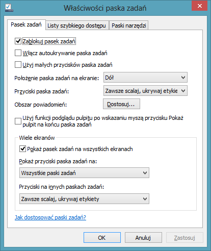 Pasek zadań w Windows 8