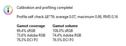 Gigabyte Aorus 17 XE4 - pomiar pokrycia gamutów