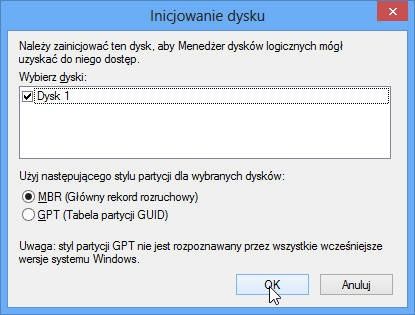 Zarzadzanie dyskami w Windows 8