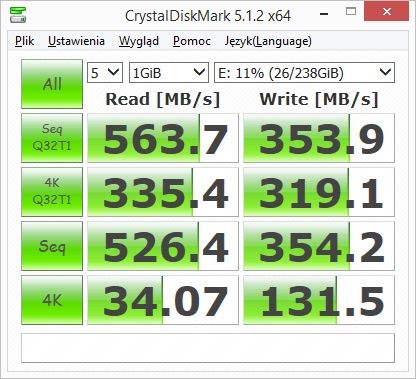 Plextor M6GC 256 GB - CrystalDiskMark