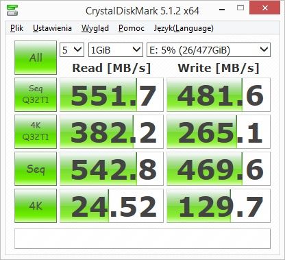 Toshiba OCZ VX500 512 GB - CrystalDiskMark
