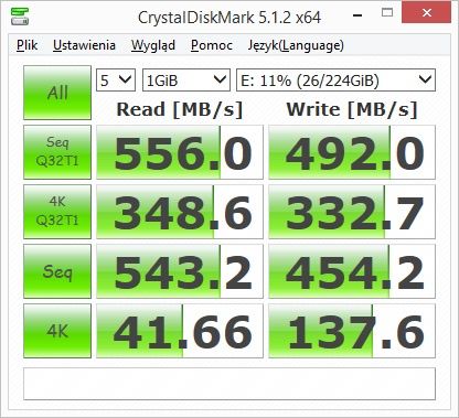ADATA Premier SP550 240 GB - CrystalDiskMark