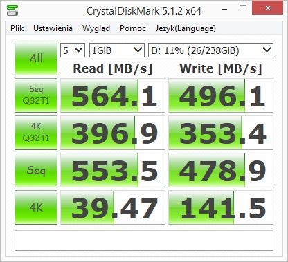 Plextor S2C 256 GB - CrystalDiskMark