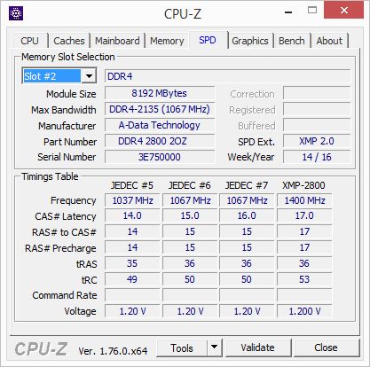 ADATA XPG Dazzle DDR4 - profile SPD