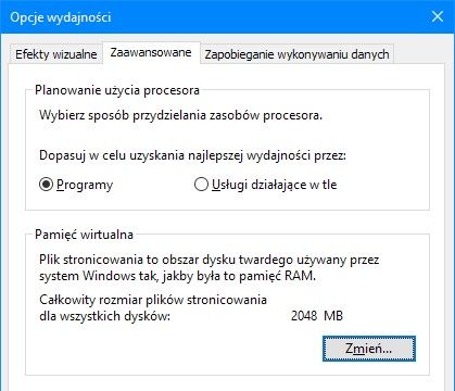 Windows 10 plik stronicowania