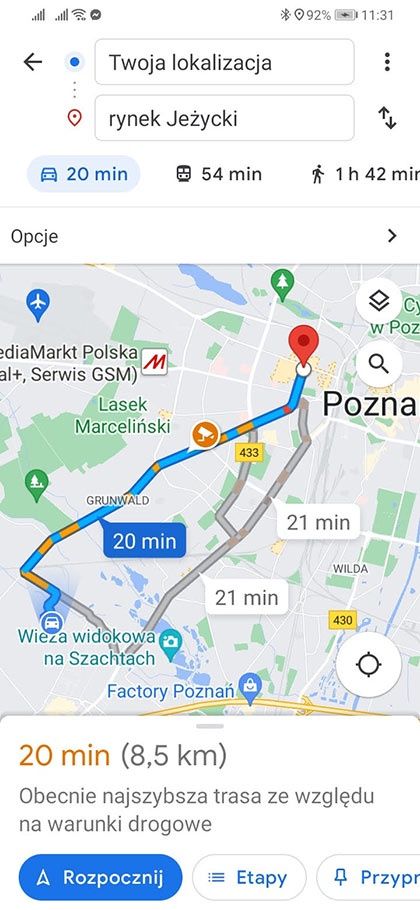 Google Maps nawigacja