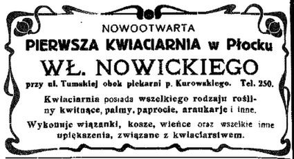 Pierwsza kwiaciarnia w Płocku 