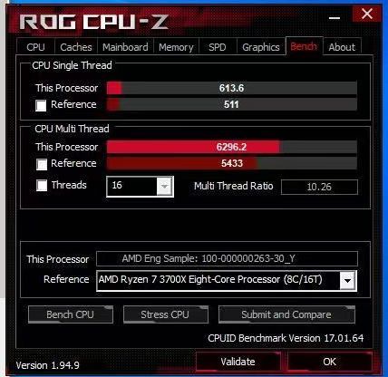 AMD Ryzen 7 5700G - wydajność CPU-Z