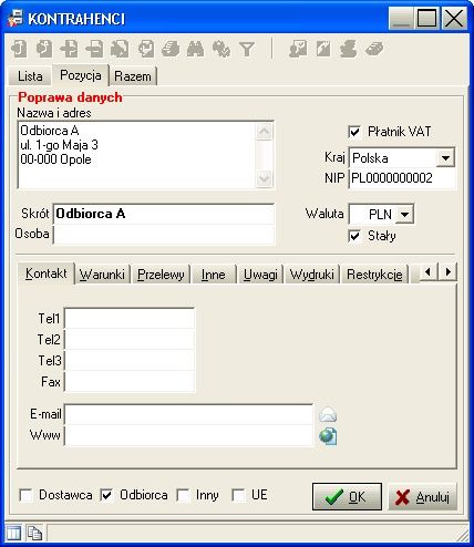Biblioteka kontrahentów to pełny zestaw danych o kontrahencie i szybki dostęp do najpotrzebniejszych funkcji, w tym m.in. obrotów. [źródło:  RESET2]