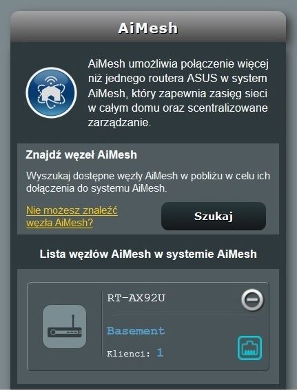 ASUS AX6100 - konfiguracja AiMesh