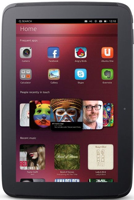 ubuntu for tablets wygląd interfejs menu home