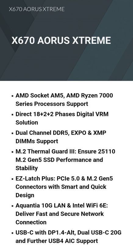 Gigabyte X670E Aorus Xtreme