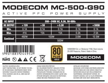 Modecom MC-500-G900 GOLD zasilacz