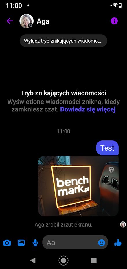 Messenger screen