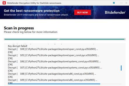 Bitdefender - deszyfrator DarkSide