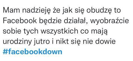 Awaria Facebook - mem