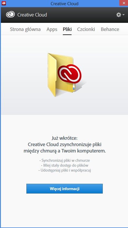 Aplikacja Adobe Creative Cloud ułatwia synchronizację plików.