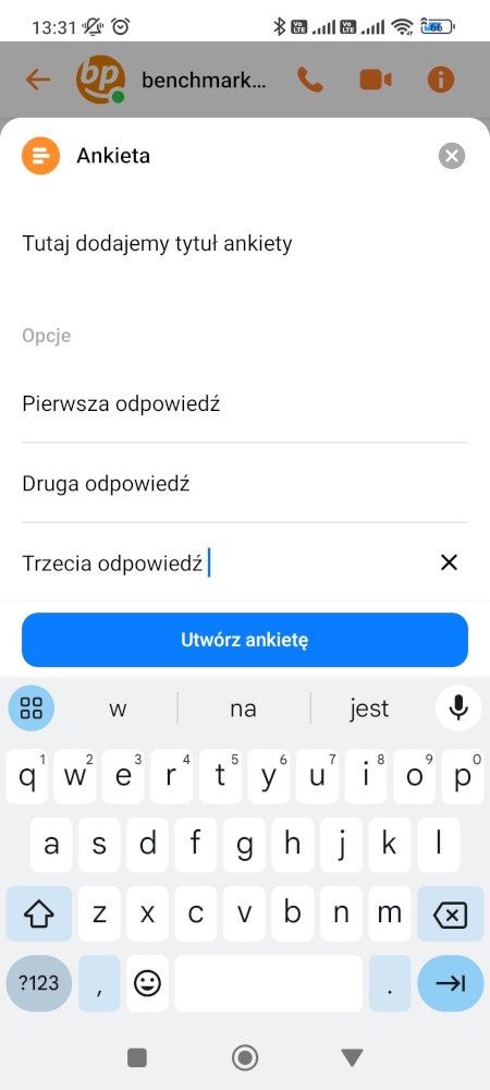 Facebook Messenger - jak dodać ankietę