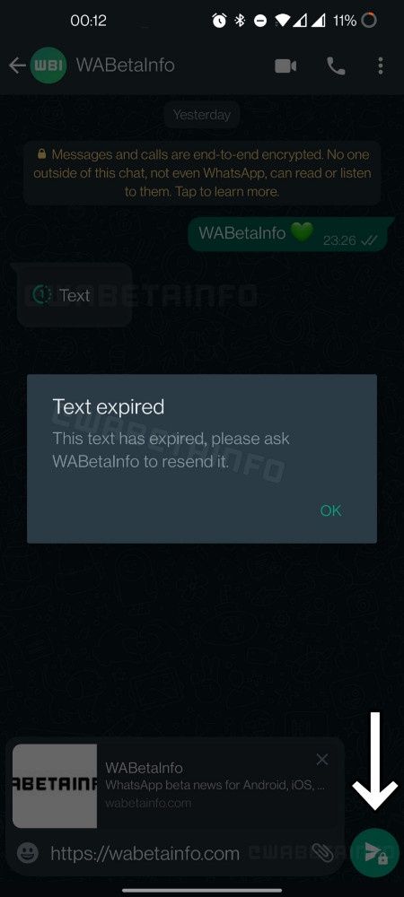 WhatsApp znikające wiadomości