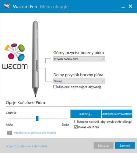Wacom Pen - ustawienia
