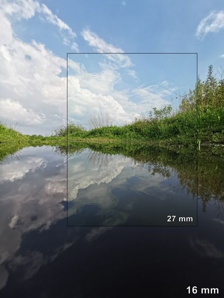 Huawei P30 Pro zoom 16 mm i 27 mm