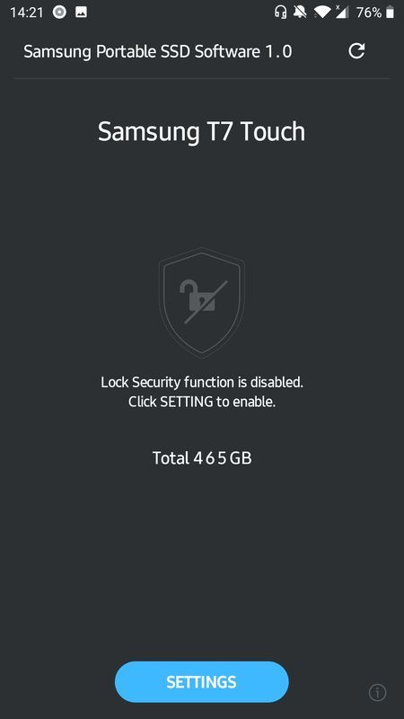 Samsung Portable SSD T7 Touch - konfiguracja Android