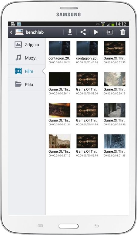 Samsung HomeSync tablet filmy