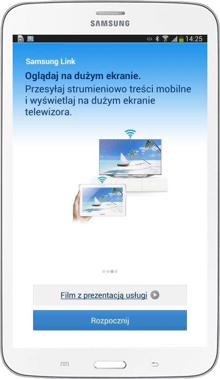 Samsung Link na tablecie
