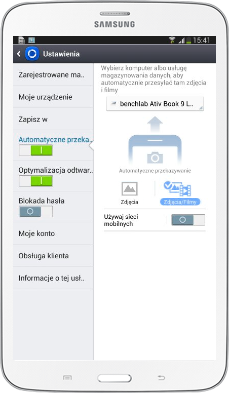 Samsung Link automatyczny zapis