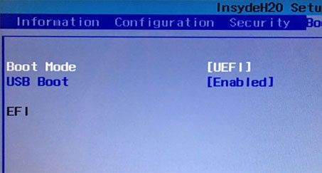 Boot Mode UEFI