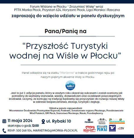 Oddział Żeglarsko - Motorowodny PTTK "Morka" w Płocku zaprasza na otwarcie sezonu