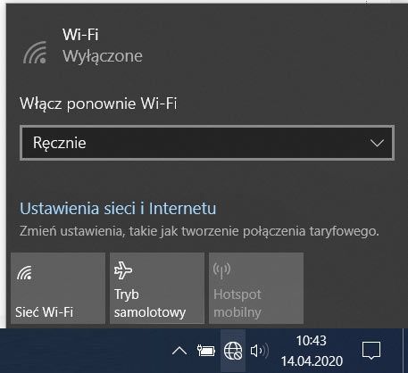 Wyłączone WiFI