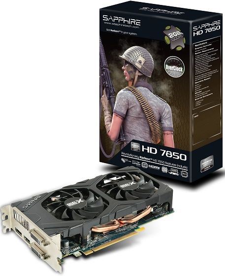 Sapphire HD 7850 OC 2 GB karta graficzna zdjęcie opakowanie