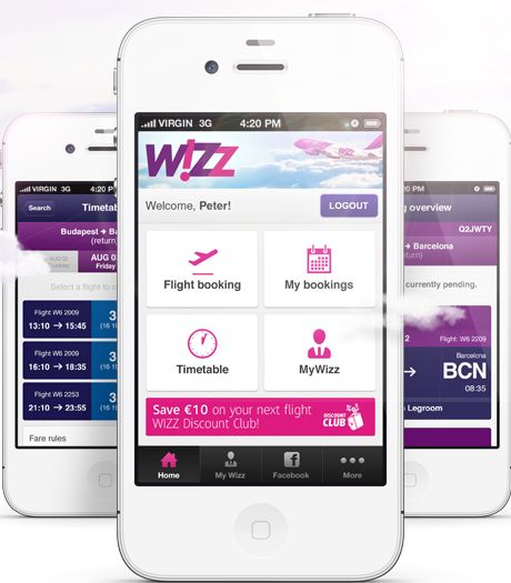wizz air aplikacja mobile smartfon tablet ios rezerwacja przegląd bilet lotniczy