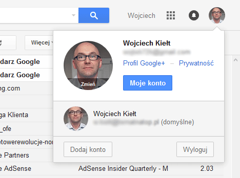 Przełączanie kont Google