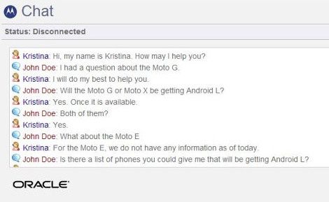 Moto X Moto G Android L