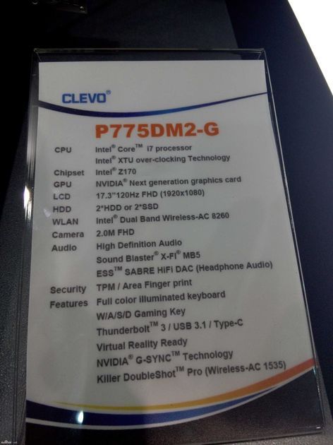 Clevo P775DM2-G laptop