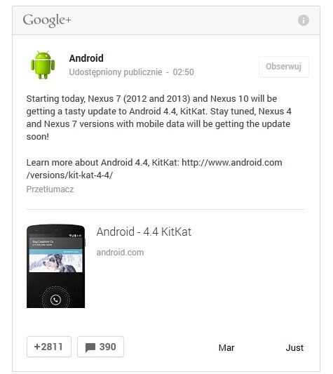 Android 4.4 KitKat tablety Nexus