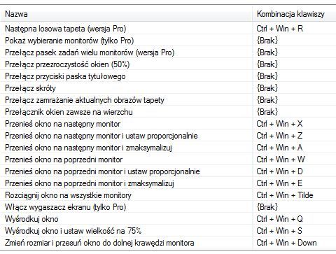 DisplayFusion Pro - skr&oacute;ty klawiszowe