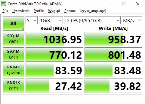 Patriot PXD 1TB - CrystalDiskMark
